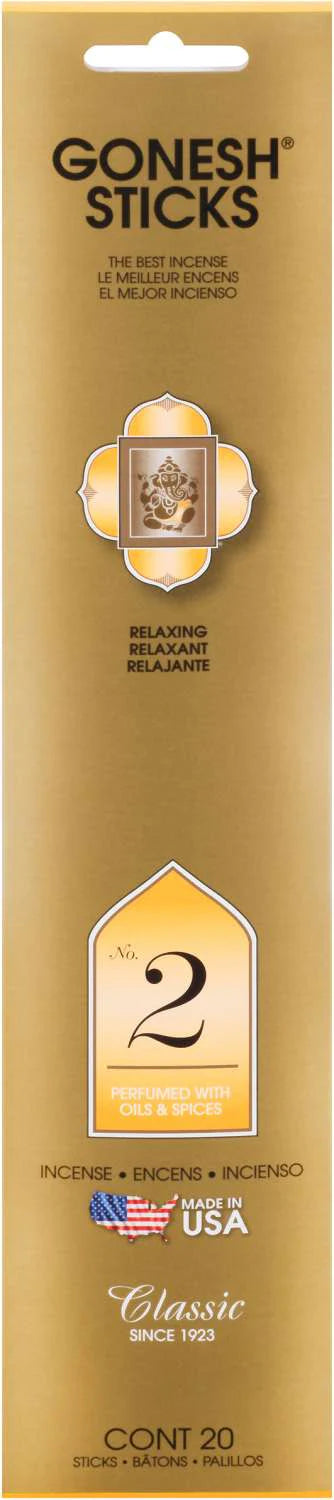 Gonesh Incense Sticks – No. 2 Relaxing (20 Count)